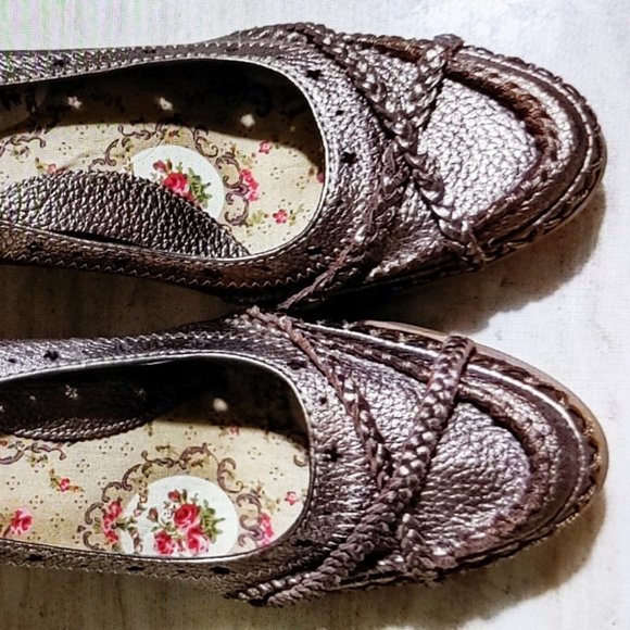 COPY - Seychelles brownish bronze leather size 6 wedge shoes - Picture 2 of 7